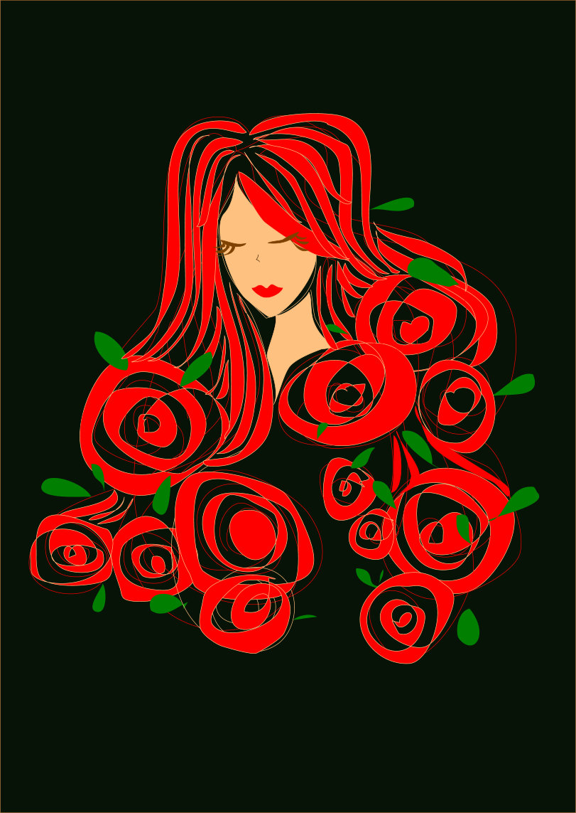 Leaves stuck in redhead